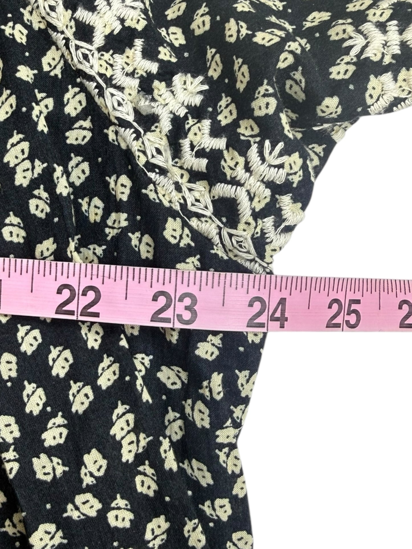 Free People Black Floral Mini Dress Size S