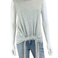 WHITE + WARREN Grey Synched Top Size M