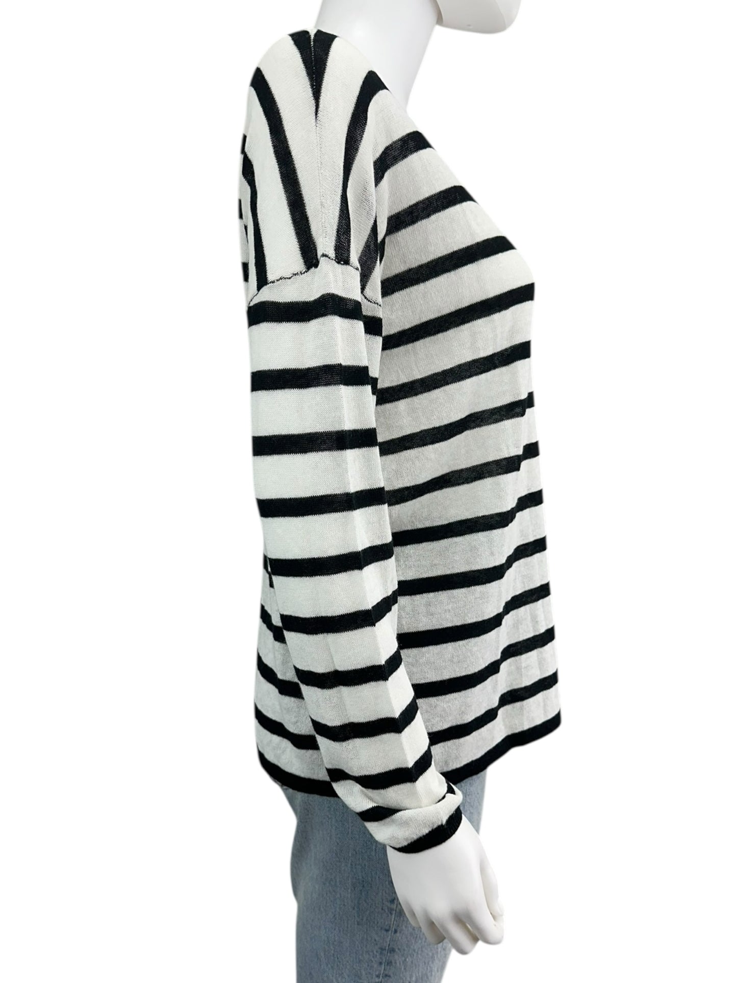 one grey day White And Black Striped Sweater Size XS