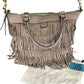 Tory Burch Brown Suede Fringe Designer Handbag