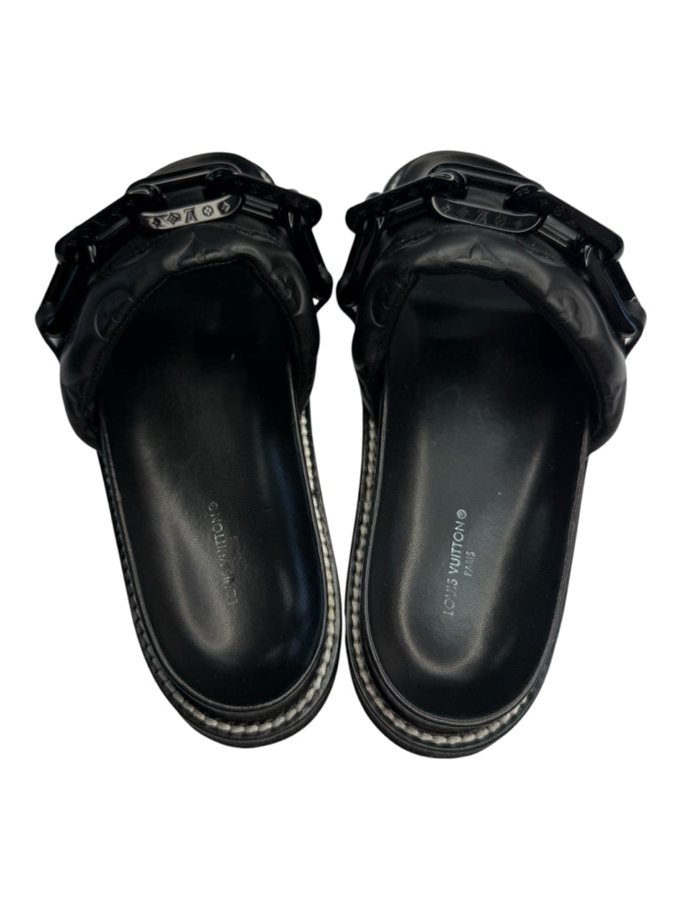 Louis Vuitton Black Sunset Flat Comfort Mule Size 37.5