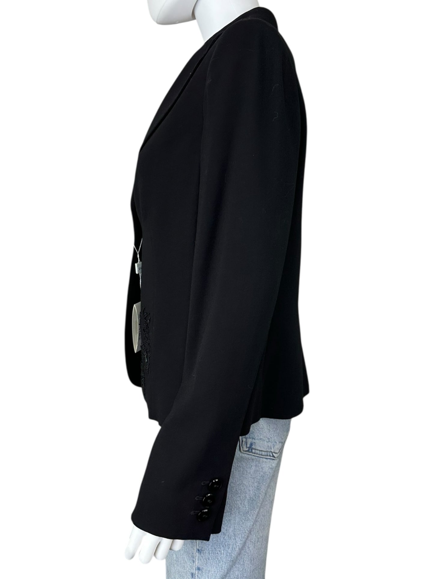 ARMANI COLLEZIONI NWT 100% Virgin Wool Black Blazer Size 10