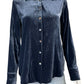 FAHERTY Blue Velvet Button-Down Shirt Size XS
