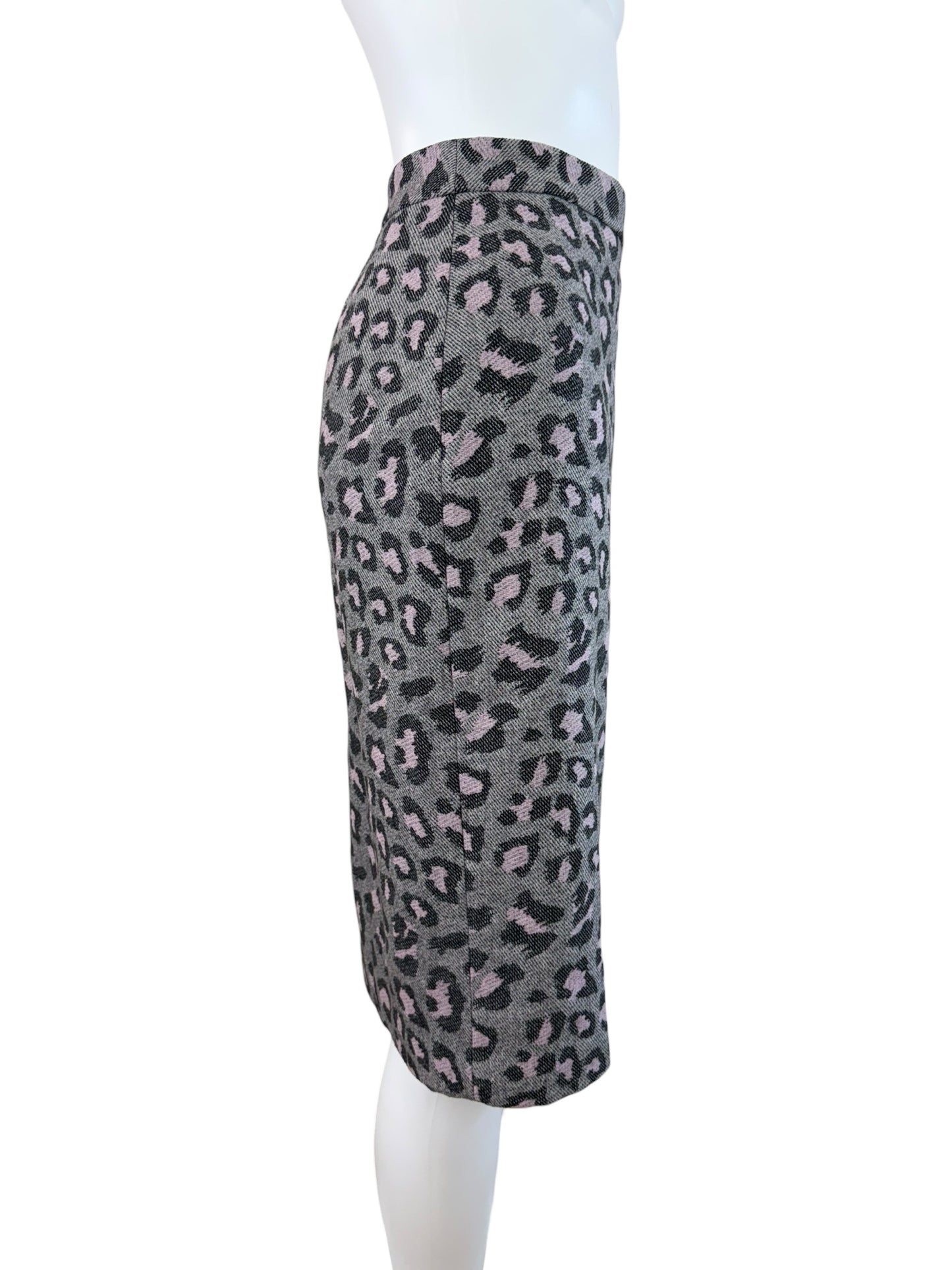 Talbots NWT Gray Leopard Print Pencil Skirt Size 10