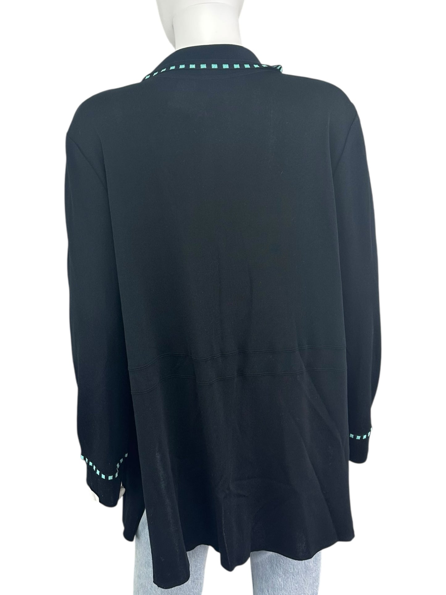 MING WANG Black Knit Jacket Size L