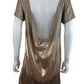 Free People Drenched In Sequins Ombre Rose Gold Mini Dress Size S