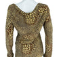 Norma Kamali Brown Leopard Print Knit Top Size L