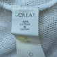 THE GREAT. Cream Cropped Lace Trimmed Blouse Size 0