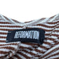 REFORMATION Brown and White Stripe Knit Dress Size S
