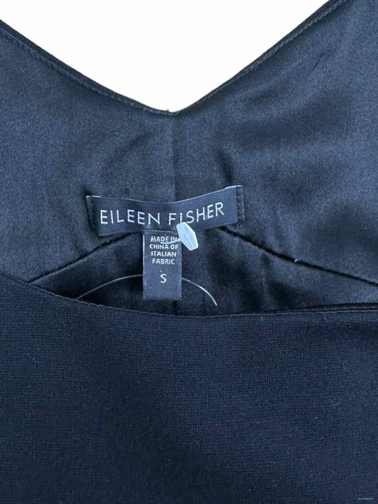 EILEEN FISHER Black Knit Sleeveless Dress Size S