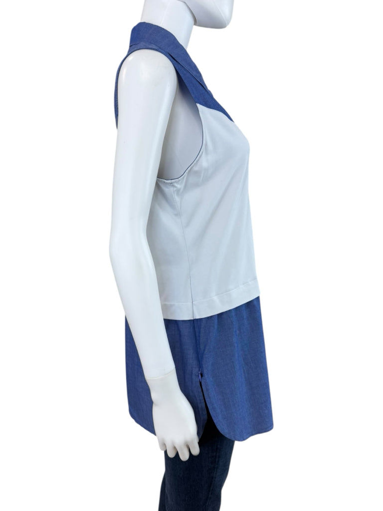 finley Chambray Button-down Blouse Size L