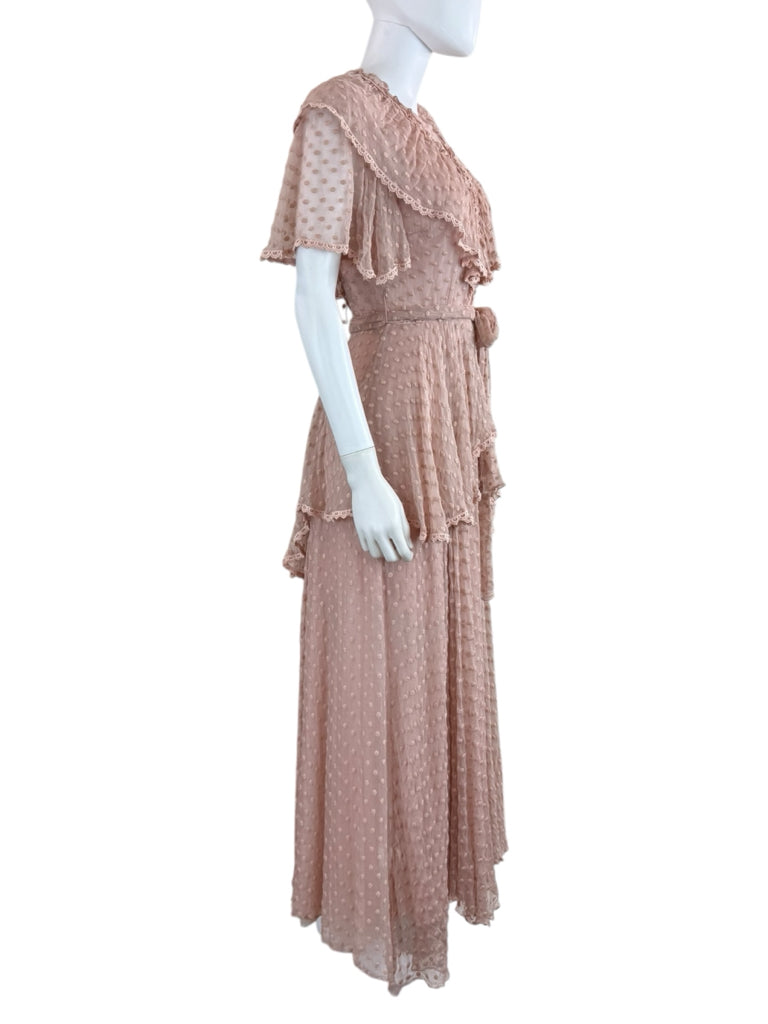 Spell Pink Layered Maxi Cocktail Dress Size XS