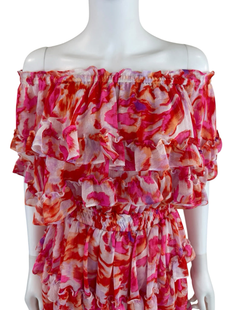 MISA Pink Maldive Marble Isella Mini Dress Size S Dress