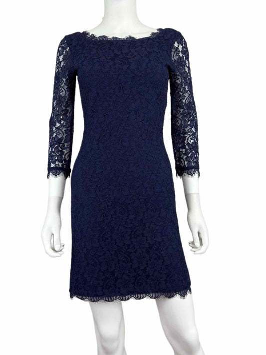 Diane von Furstenberg Navy Lace Dress Size 2