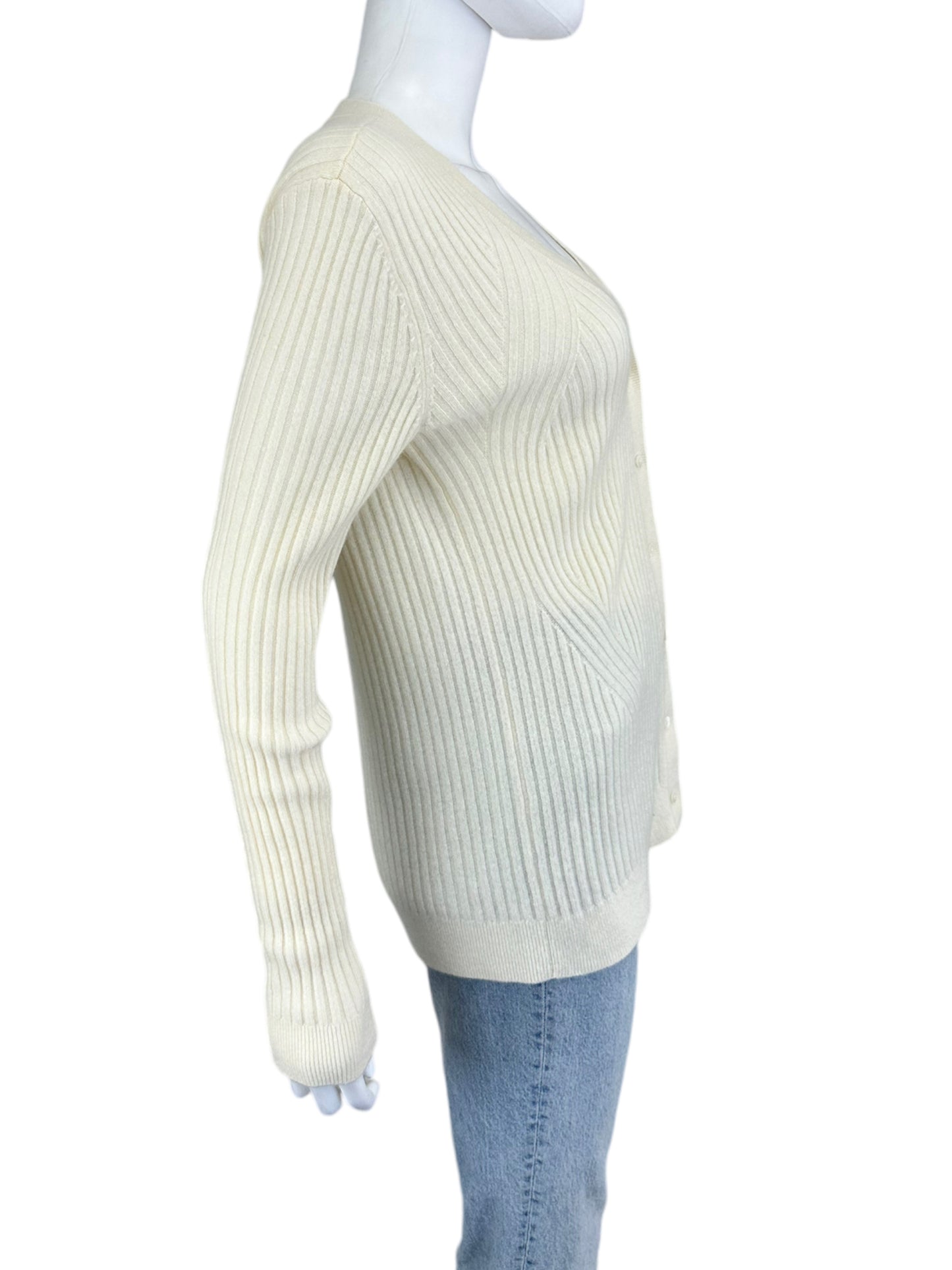 CLUB MONACO Cream Cashmere Sweater Cardigan Size L