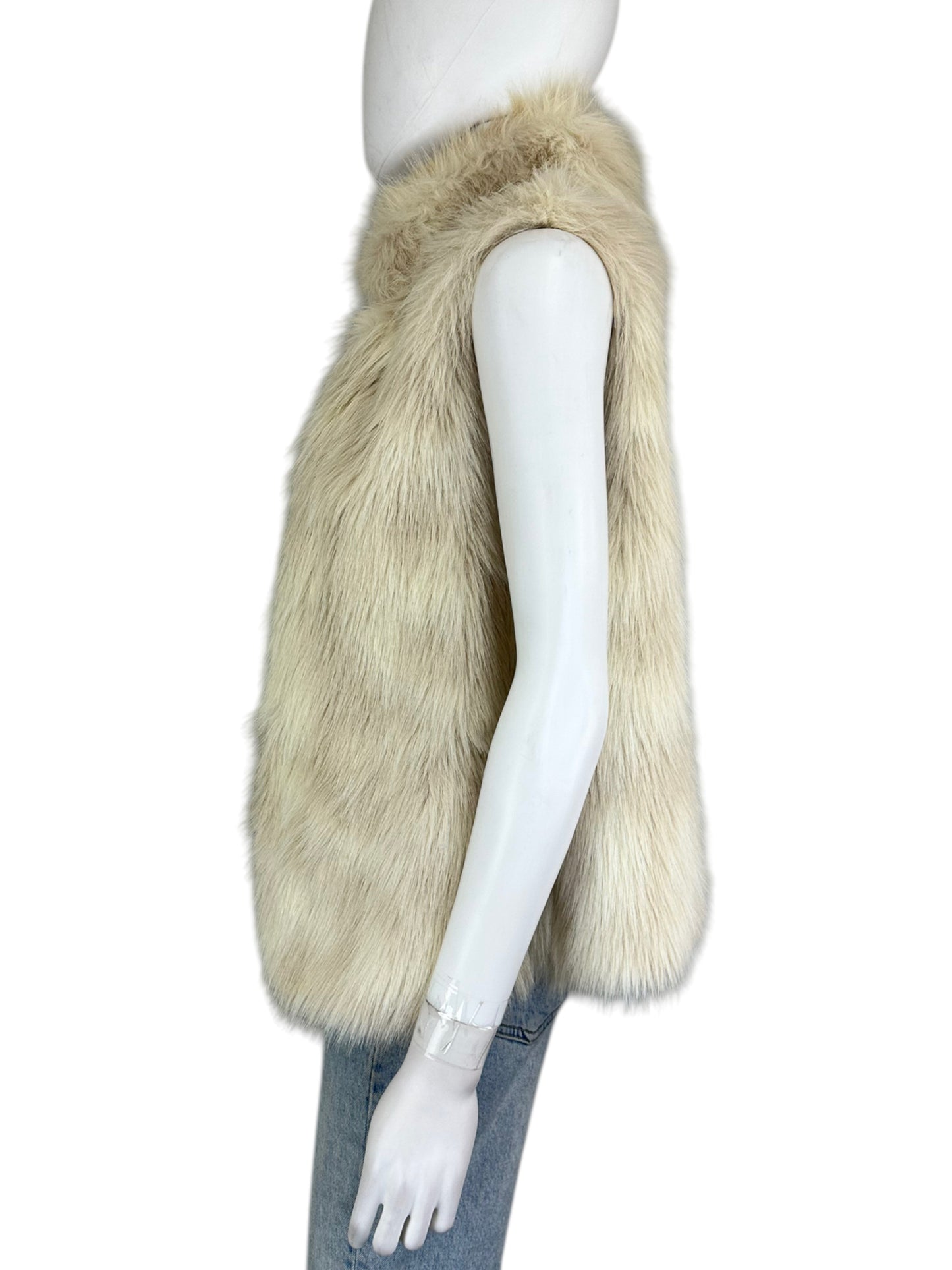 GIBSON LATIMER White Faux Fur Vest Size S