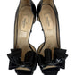 VALENTINO GARAVANI Black Patent Leather Couture Bow Peep-Toe Pumps Size 38