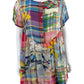 Johnny Was Plaid Floral Babydoll Tunic Size S