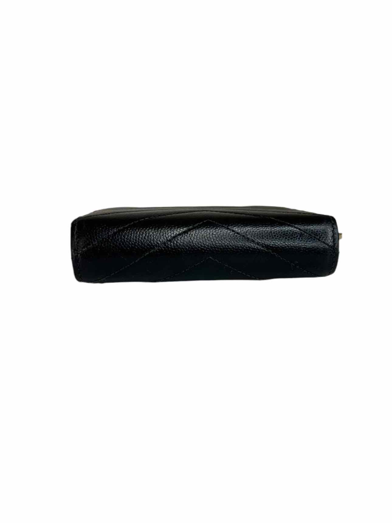 Yves Saint Laurent Black Cassandre Matelasse Compact Wallet