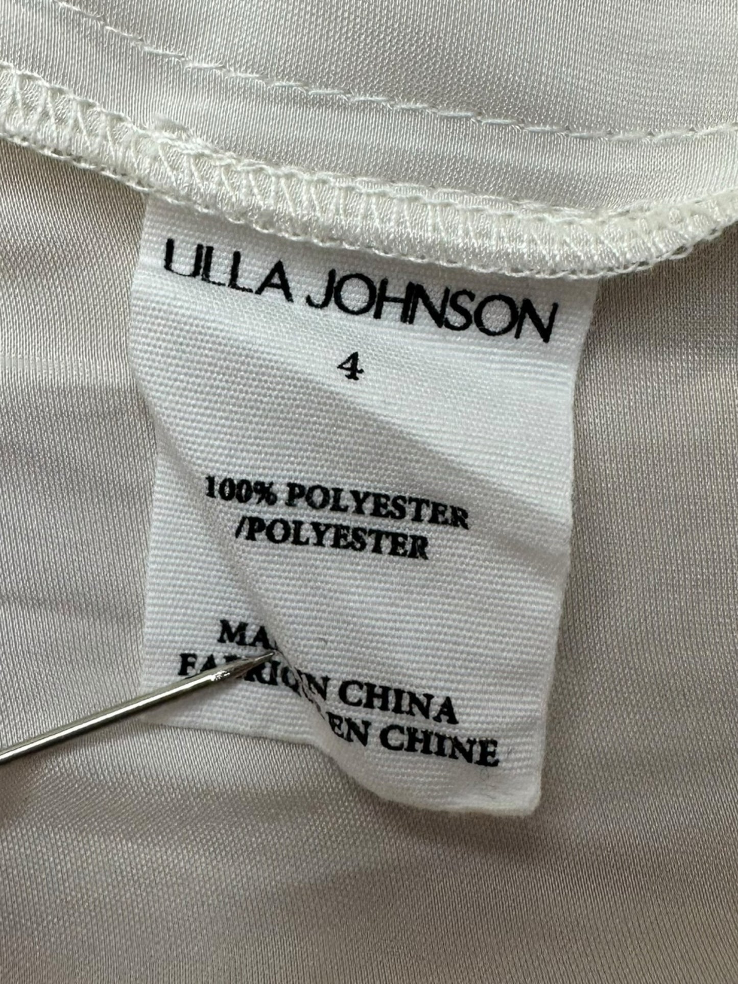 ULLA JOHNSON Sheer White Ruffle Blouse Size 4