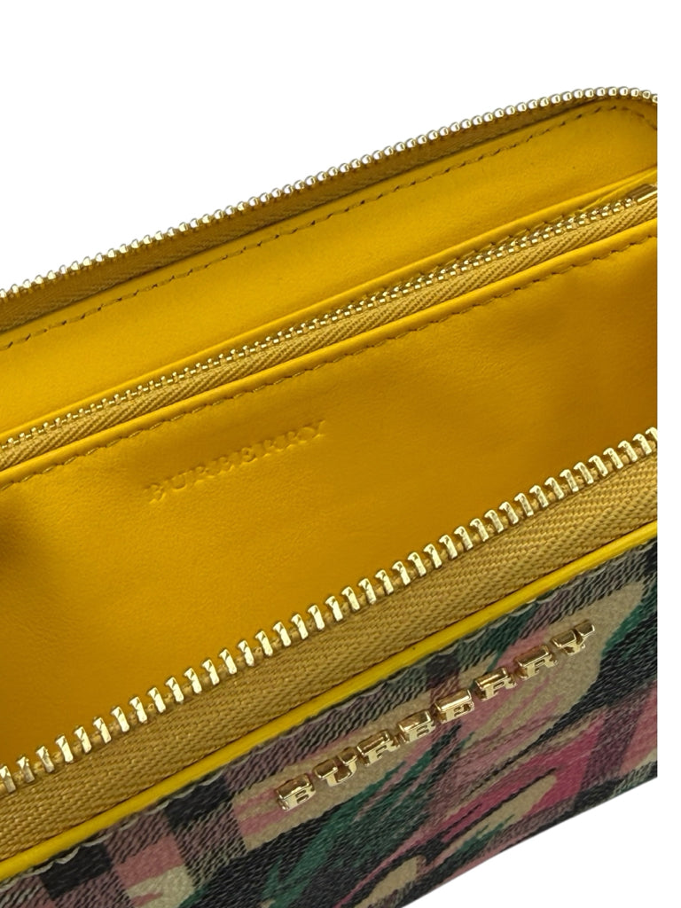 BURBERRY Peony Rose Printed Haymarket Check Continental Wallet