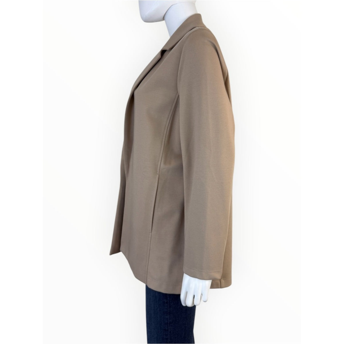 Eileen Fisher Beige Open-Front Notched Collar Blazer Jacket Size PL