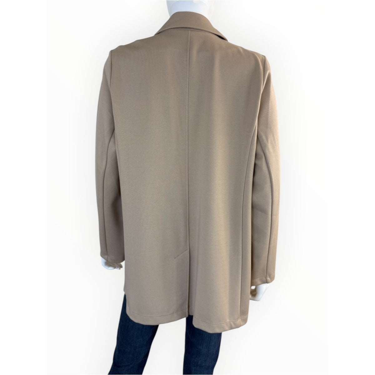 Eileen Fisher Beige Open-Front Notched Collar Blazer Jacket Size PL