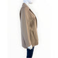 Eileen Fisher Beige Open-Front Notched Collar Blazer Jacket Size PL
