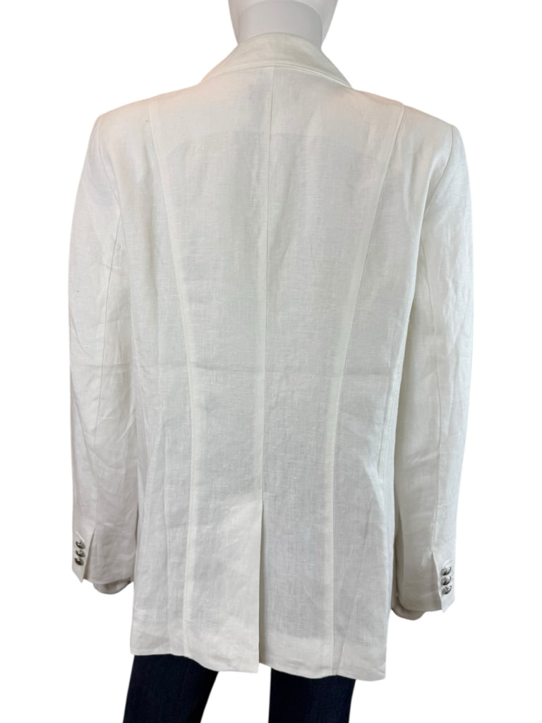 Talbots NWT White Tailored Seaming Linen Blazer Size 12