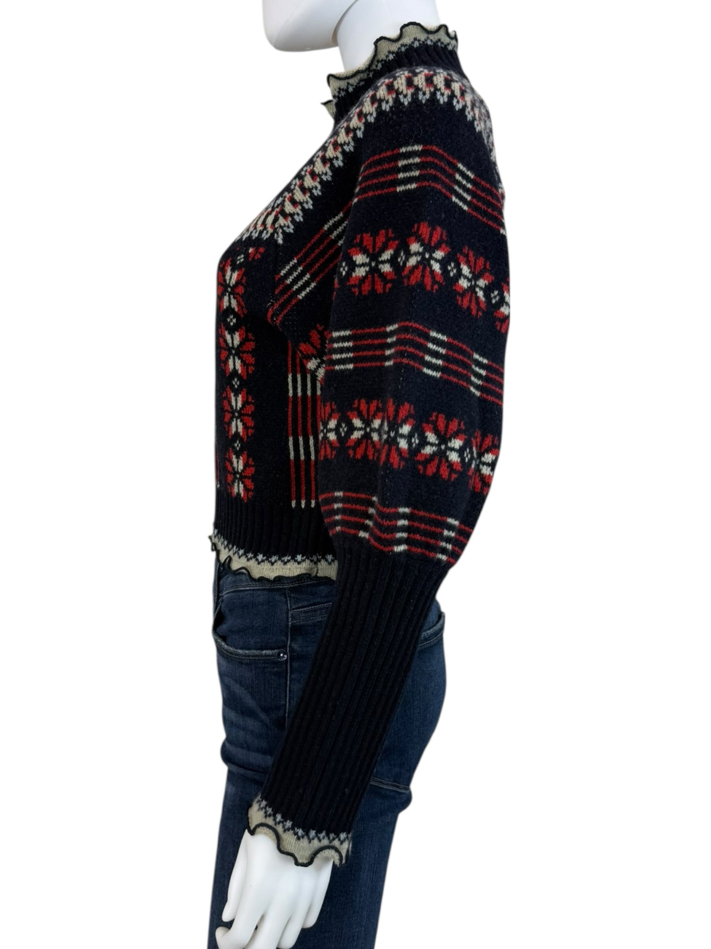 SEA New York Ayla Fair Isle Sweater Cardigan Size S