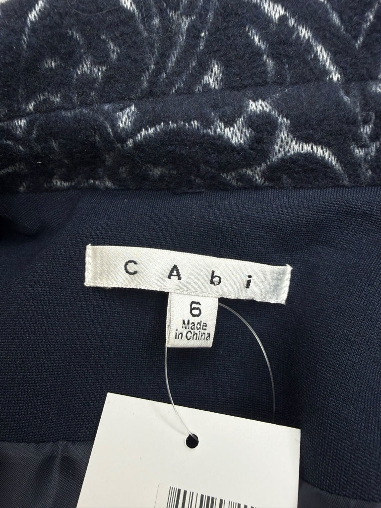 Cabi Navy Paisley Jacquard Blazer Size 6
