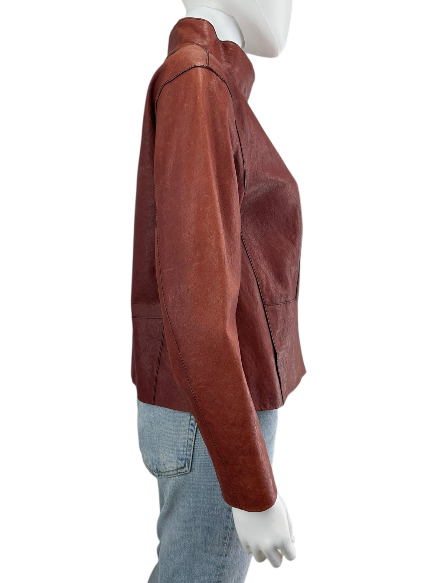 LAFAYETTE 148 NEW YORK Maroon Jacket - Leather Size S