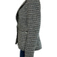 DKNY Blue Fringe Trim Tweed Blazer Size 10