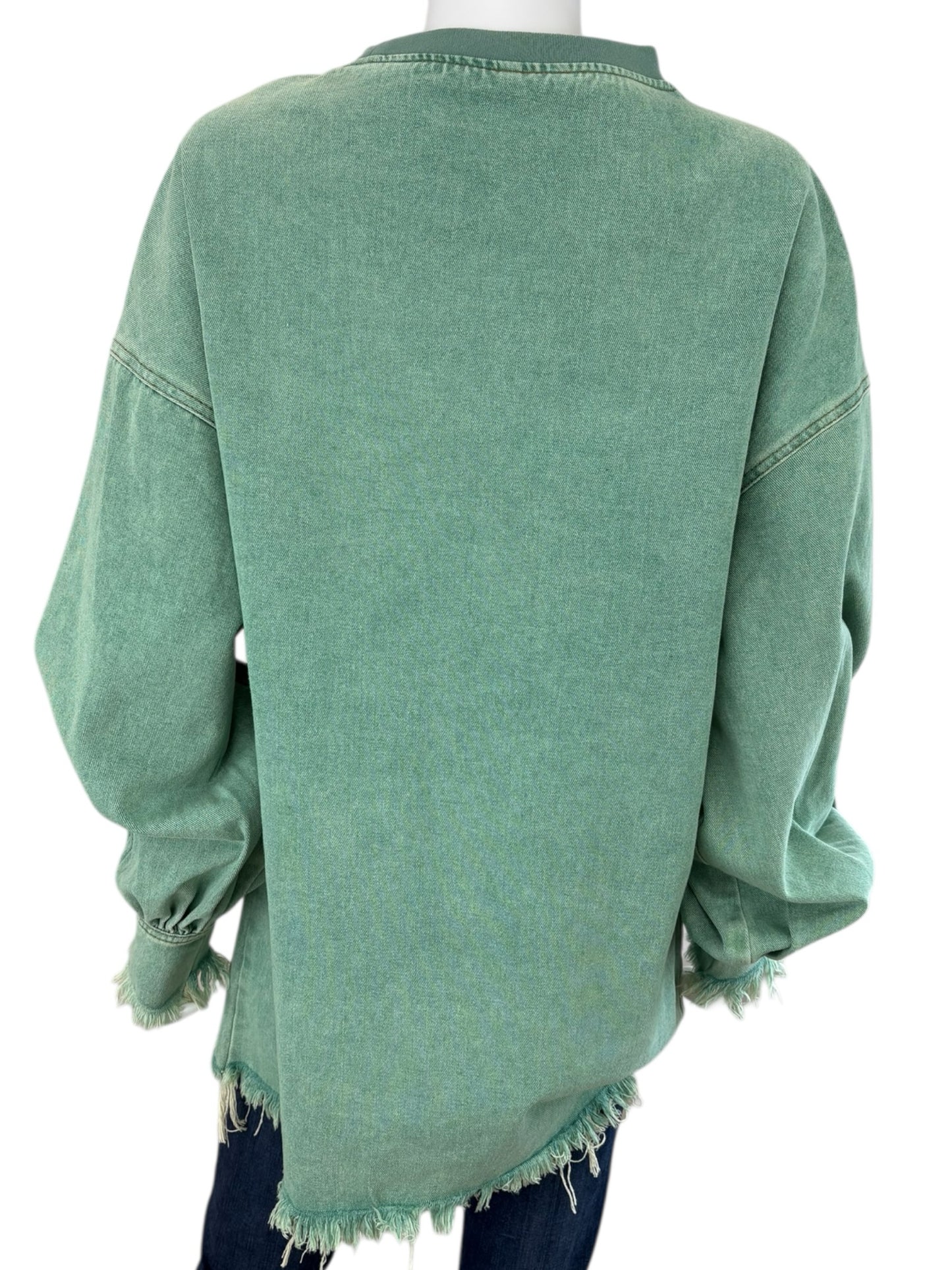 YOHERS NWT Green Oversized Pocket Frayed Hem Mini Dress Size S