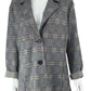 avec les filles Black and Tan Plaid Blazer Size M