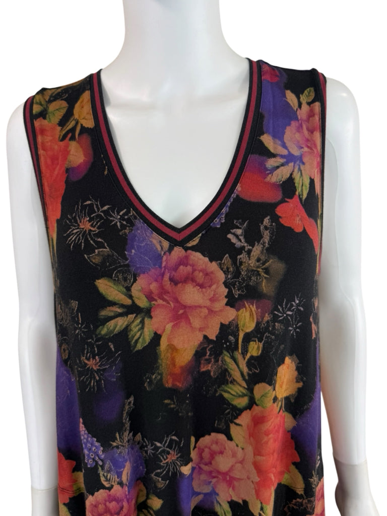 Johnny Was Black Floral Bossa Maxi Dress Size L