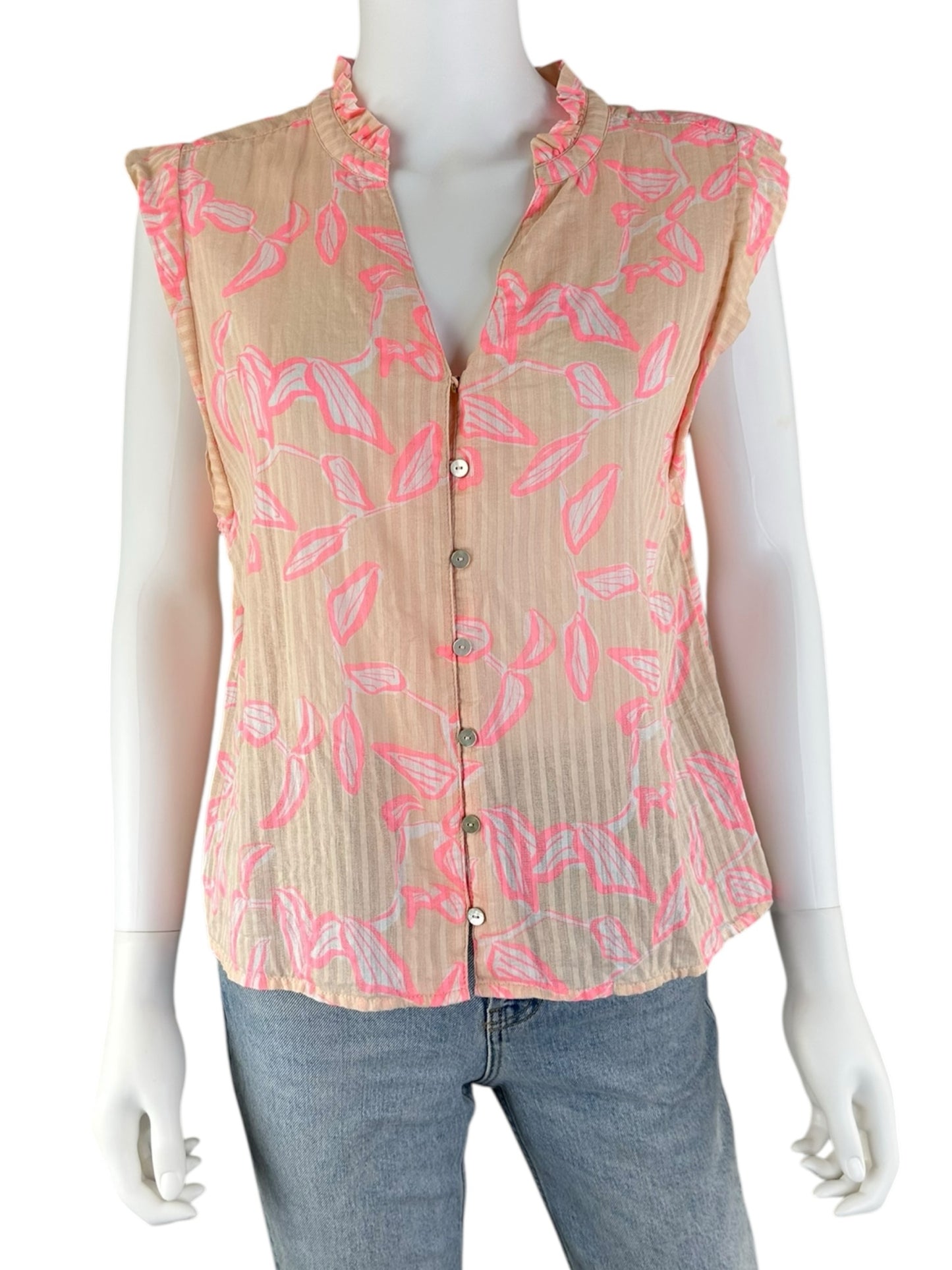 CARVE DESIGNS Peach Button Down Size L