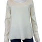 ELIE TAHARI Cream Extra Fine Merino Wool Sweater Size L