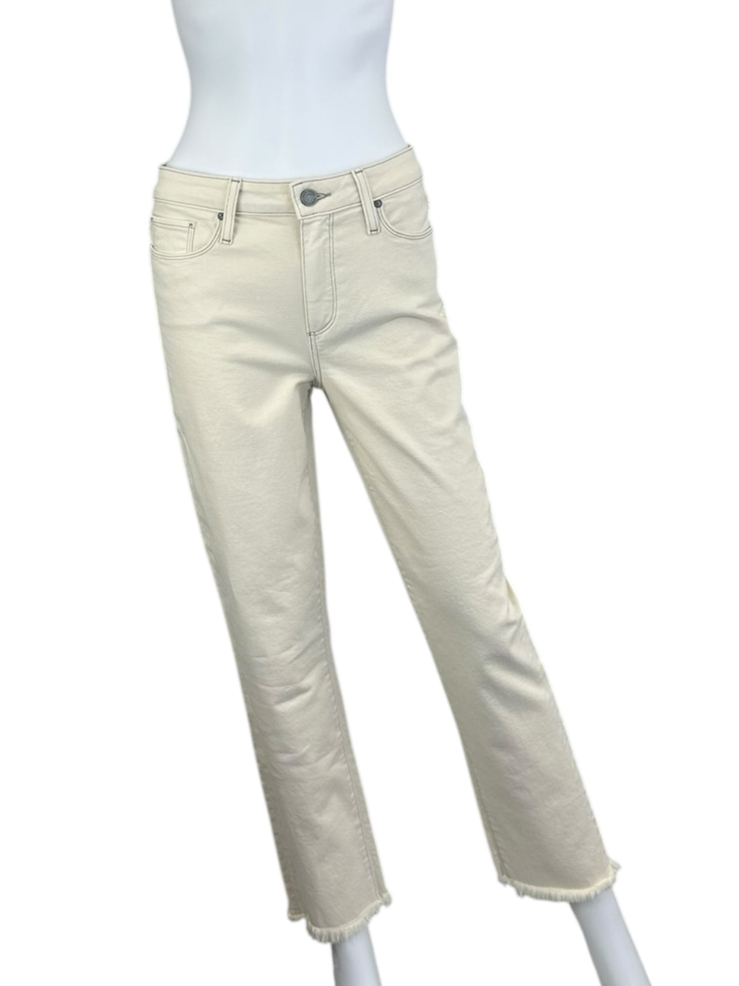PAIGE NWT Cream Hoxton Straight Ankle Jean Size 27