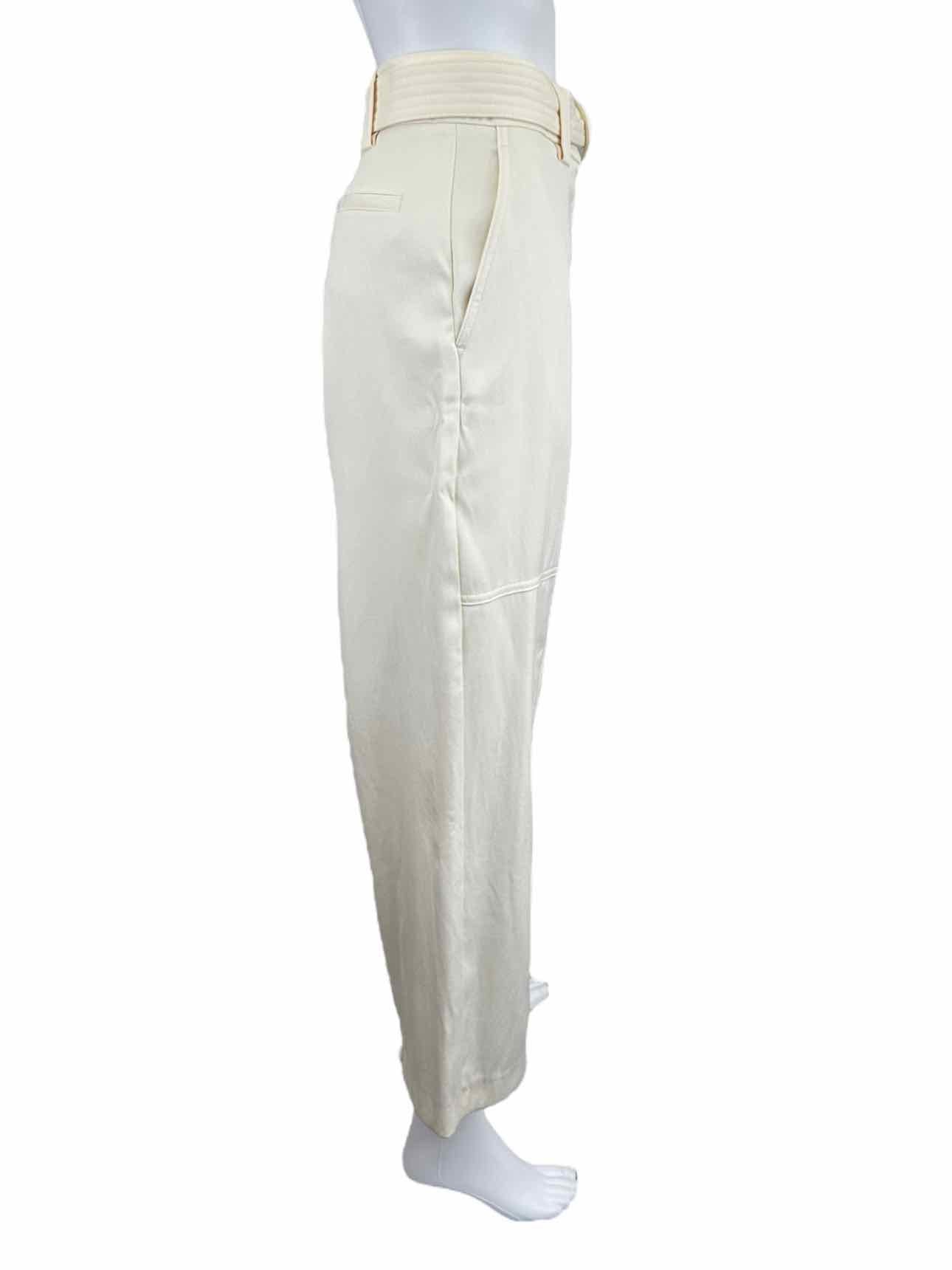 REISS Cream Cargo Belted Trouser Pants Size 10