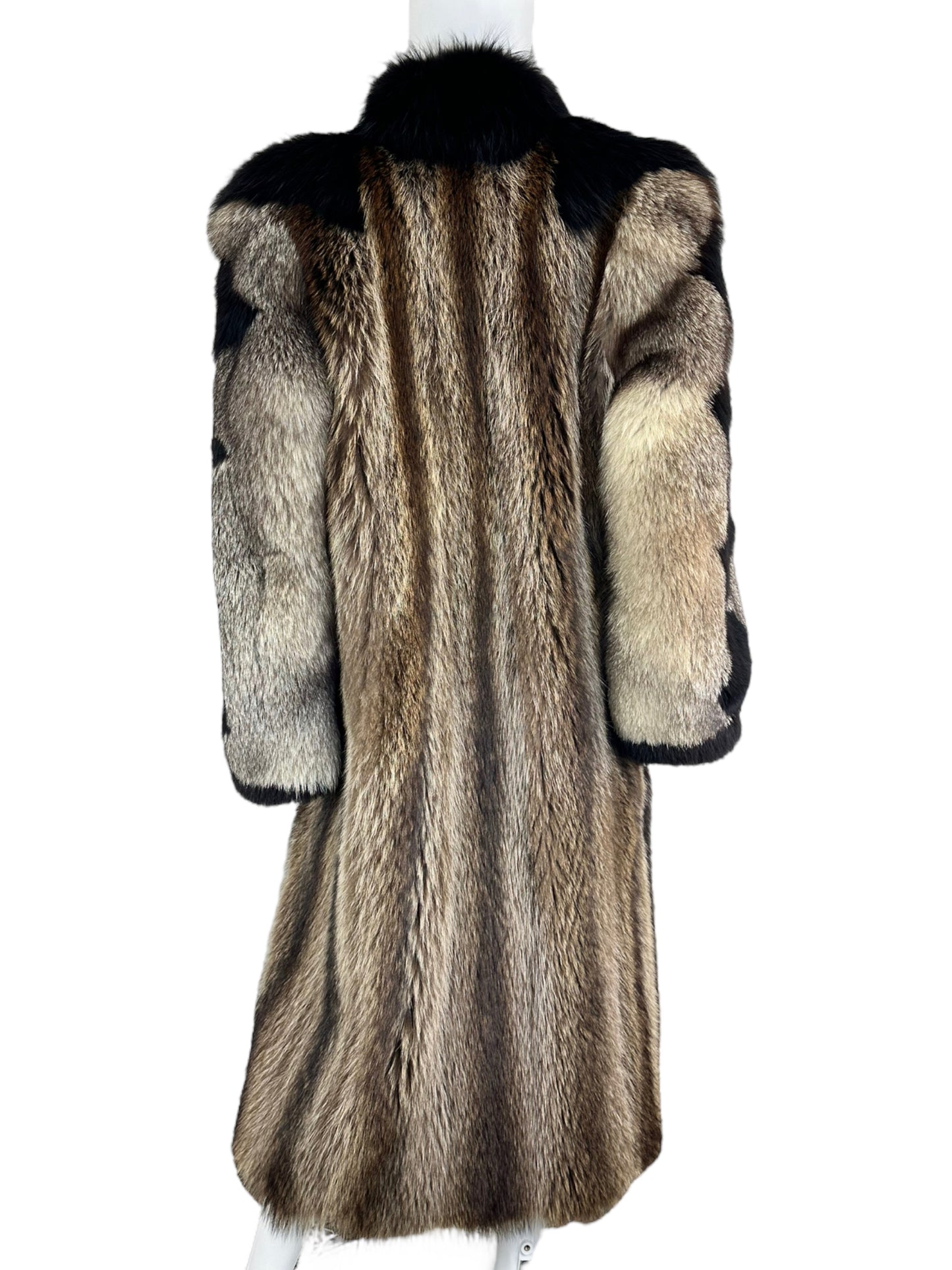 Vintage Full Length Raccoon and Fox Fur Coat