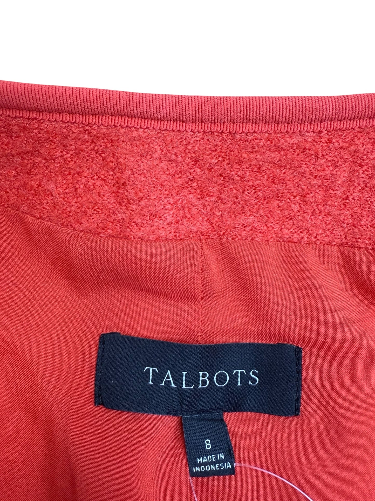 Talbots Orange Berkshire Wool Blend Cropped Jacket Size 8