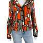 Joseph Ribkoff Orange Abstract Knit Jacket Size M