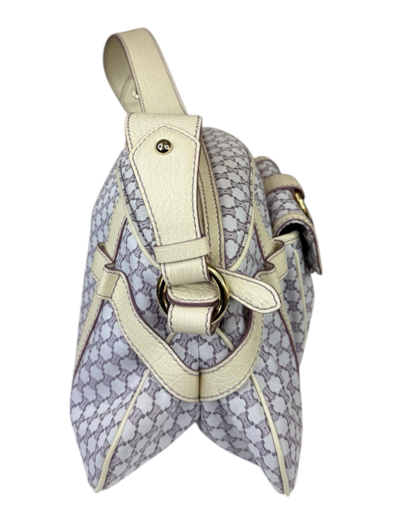 CELINE Vintage Lilac Macadam Monogram Shoulder Bag