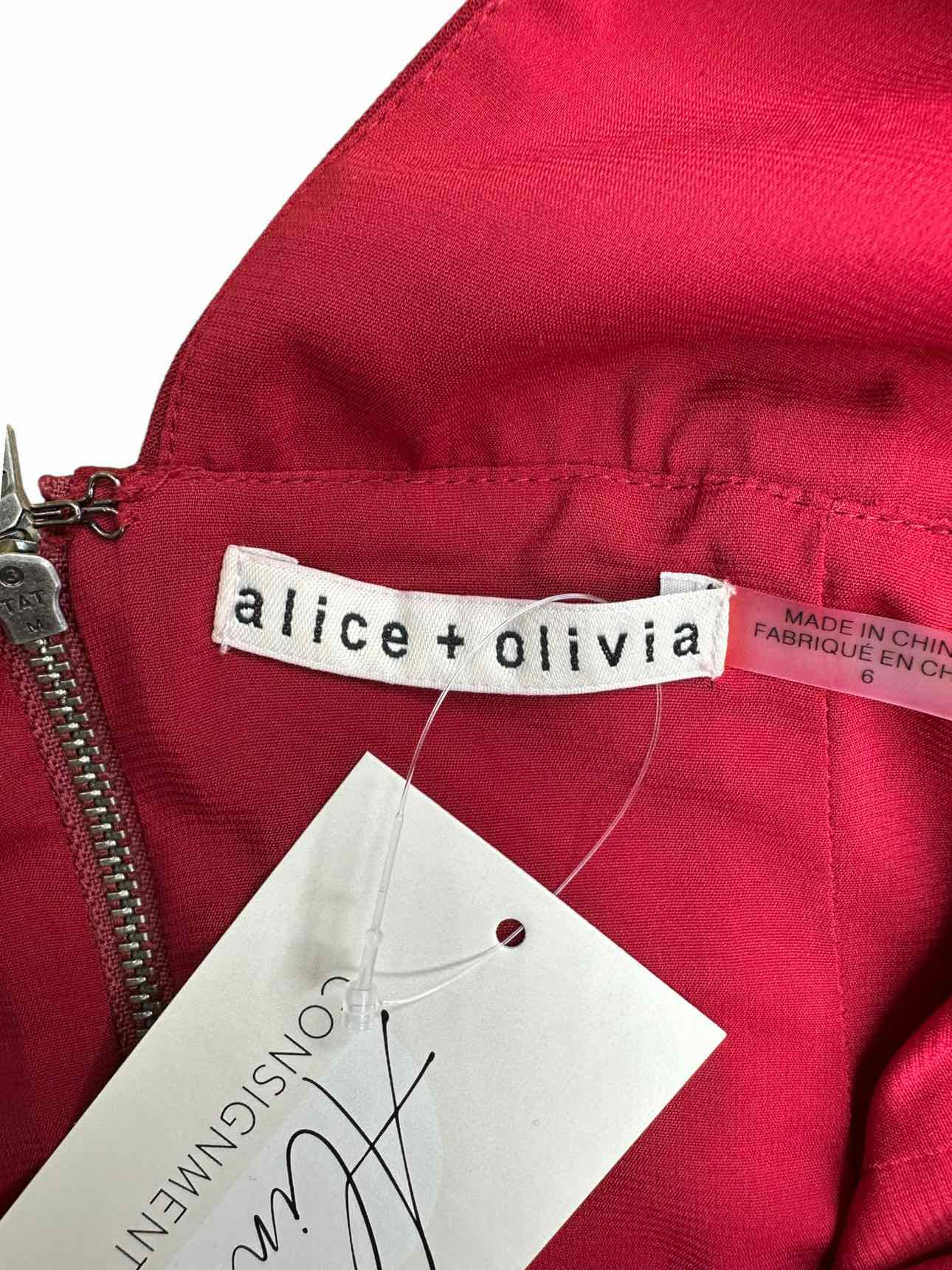 alice + olivia Maroon ESMIRA Cocktail Dress Size 6