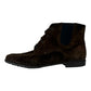 SALVATORE FERRAGAMO Brown Suede Boots Size 7.5