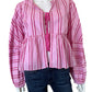Free People NWT Pink Striped Brunch Babe Top Size S