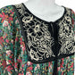 floreat NWT Black Floral Print Embroidered Dress Size XS