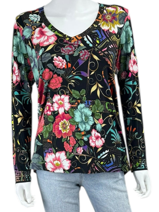 Johnny Was Floral Print Knit Top Size M