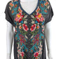 Johnny Was Charcoal 100% Linen Embroidered Dress Size M